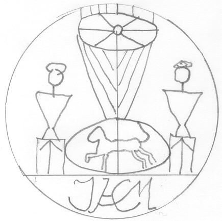 tekening lakstempel familiewapen Molema